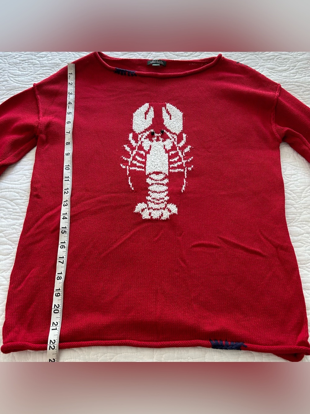 Lobster Roll Neck Sweater Womens Size XS Fisherman Nautical Coastal Beach Cotton - Picture 10 of 10